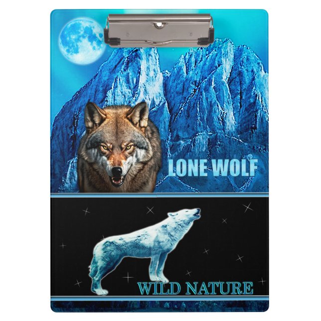 WILD NATURE. LONE WOLF design collection Clipboard (Front)