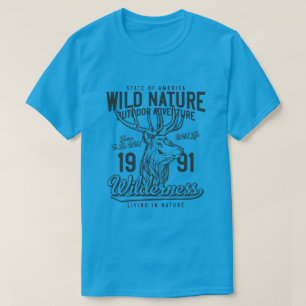 Wild Nature Vintage Style Hunt Theme T-Shirt
