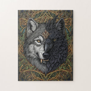 Wild Nature Wolf Crow-Raven  Jigsaw Puzzle