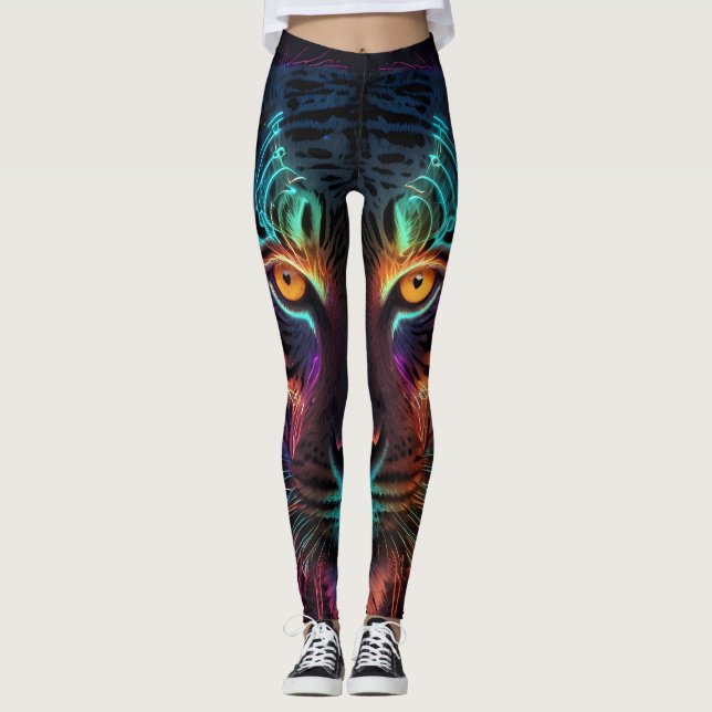Wild Neon Natures Tiger Leggings (Front)