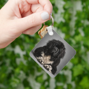 Wild Newf Hair, Don't Care Key Ring