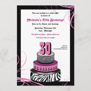 Wild Night Birthday Cake Invitation