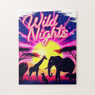 Wild Nights African Safari Sunset Jigsaw Puzzle