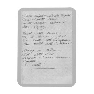 Wild nights, wild nights Manuscript Magnet