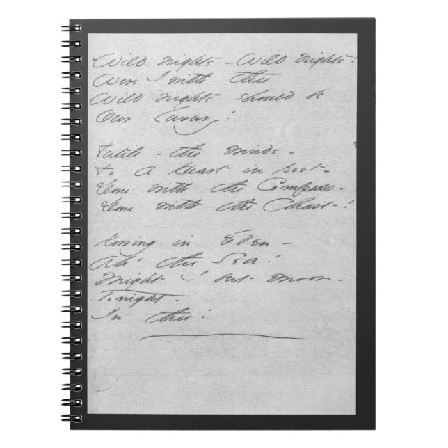 Wild nights, wild nights Manuscript Notebook (Front)