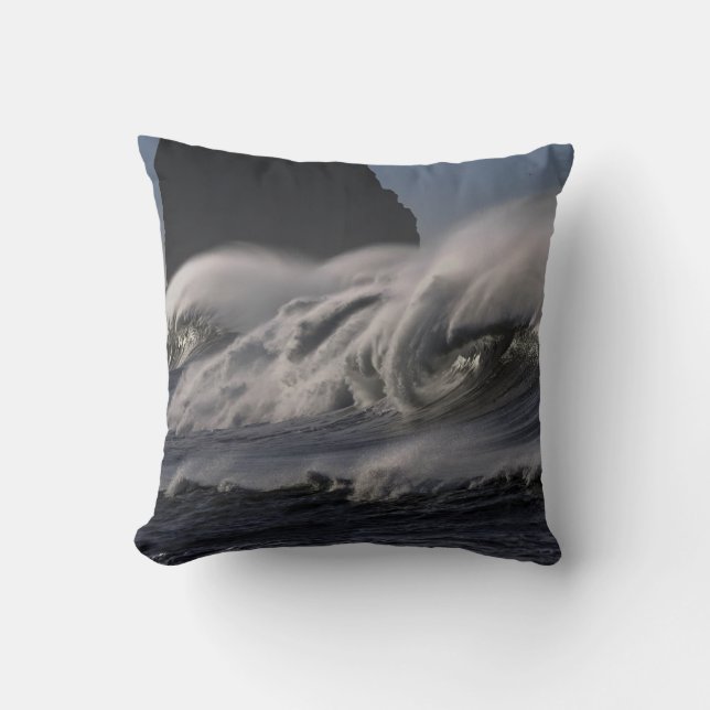 Wild Ocean Waves Storm at Sea Cushion (Front)
