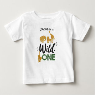 Wild one 1st birthday Animals Black Gold T-Shirt
