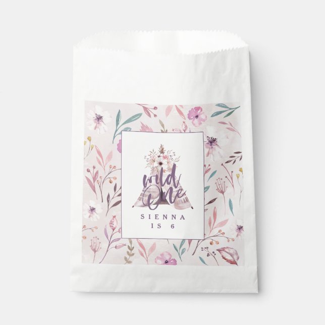 wild one 1st birthday birthday party favour bag (Front)