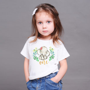 Wild One 1st Birthday Elephant Baby T-Shirt