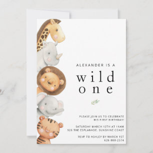 Wild One 1st Birthday Invitation