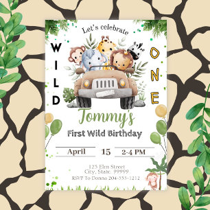 Wild One 1st Birthday Invitation