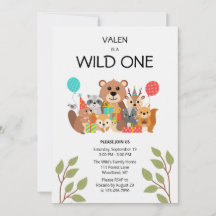 Wild One 1st Birthday Invitation