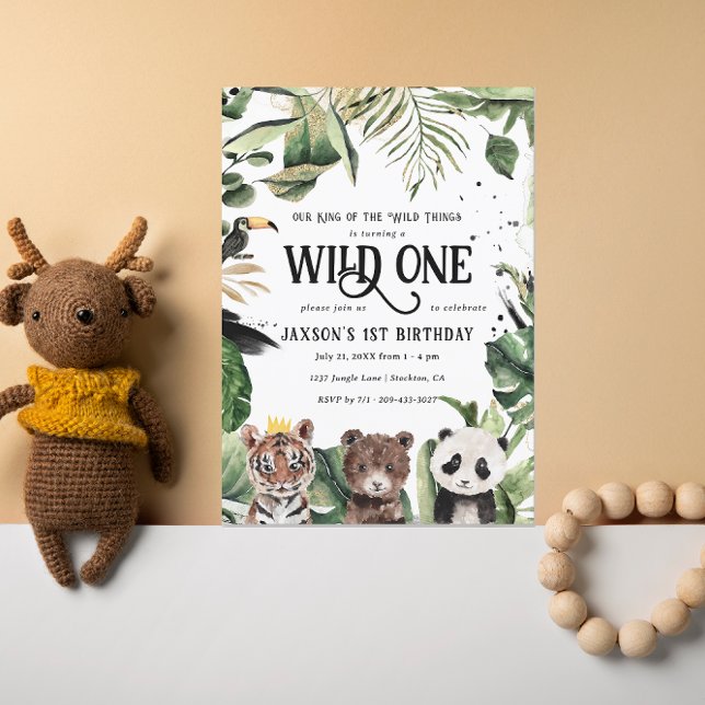 Wild One 1st Birthday | King of Things Crown Invitation (Creator Uploaded)