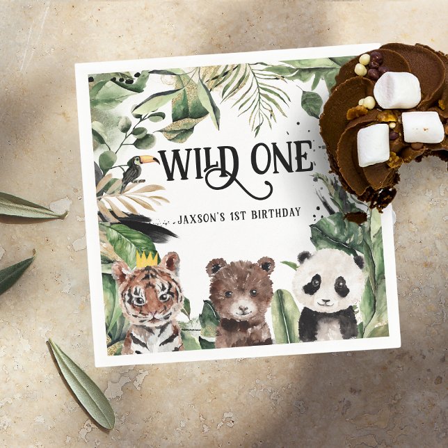 Wild One 1st Birthday | King of Things Crown Napkin (Creator Uploaded)