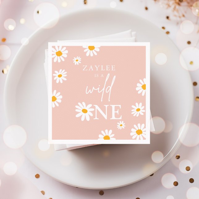 Wild One 1st Birthday Party Bohemian Groovy Decor Napkin (Creator Uploaded)