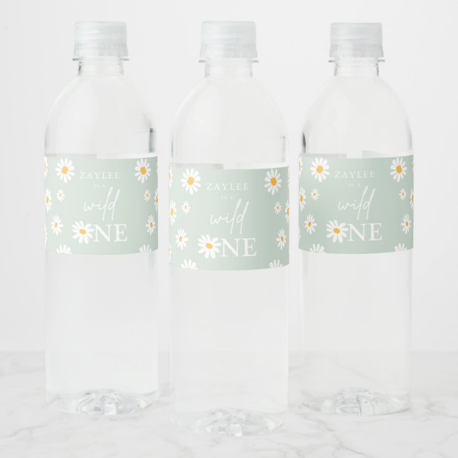 Wild One 1st Birthday Party Bohemian Groovy Decor  Water Bottle Label (Bottles)