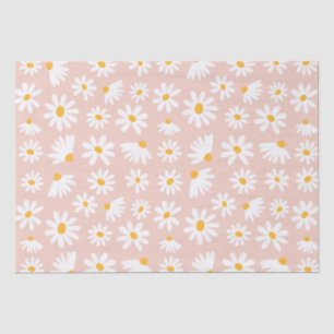 Wild One 1st Birthday Party Boho Blush Pink Daisy Tissue Paper