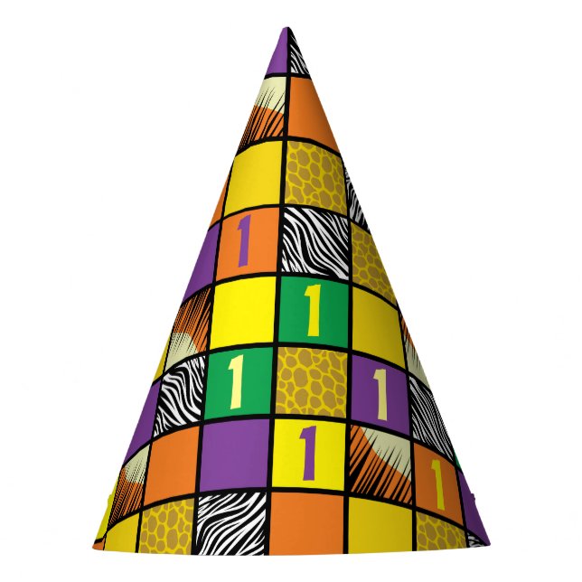 Wild One 1st Birthday Party Kids Safari Party Hat (Front)