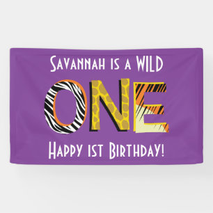 Wild One 1st Birthday Party Safari Banner