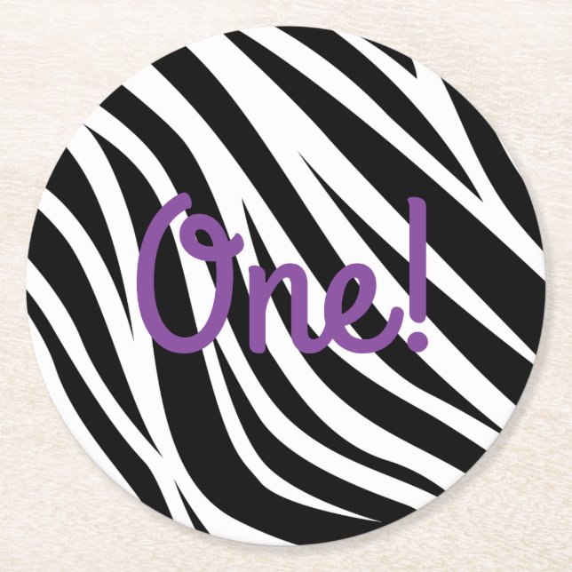 Wild One 1st Birthday Party Safari Round Paper Coaster (Front)