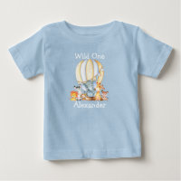 Wild One 1st Birthday Safari Animals Balloon Blue