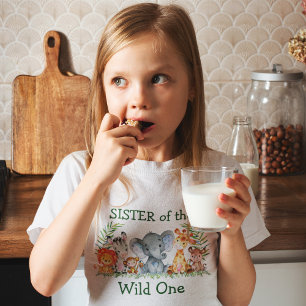 Wild One 1st Birthday Safari Animals Sister T-Shirt