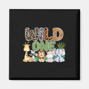 Wild One 1st Birthday Safari Family Matching Magnet