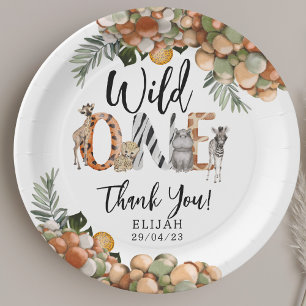 Wild One 1st Birthday Safari Paper Plate