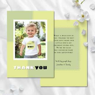 Wild One 1st Birthday Thank You Card