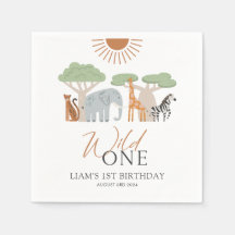 Wild One 1st Birthday Theme Party Napkins