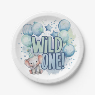 Wild One 1st Birthday Watercolor Paper Plate