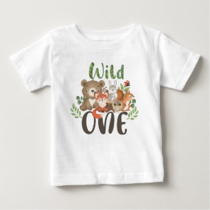 Wild One 1st Birthday Woodland Animals T-shirt