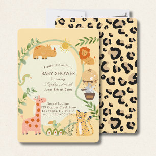 Wild One Adventure Awaits Baby Shower rounded Invitation