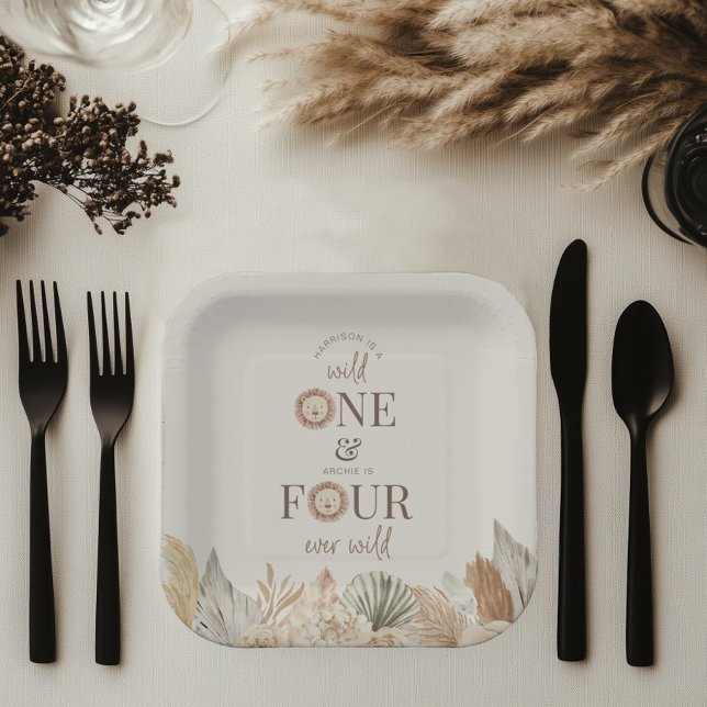 Wild One and Four Ever Wild Joint Party Paper Plate (Creator Uploaded)