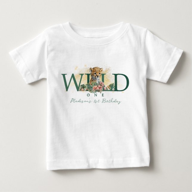 Wild One Animal Guepard Baby Boy 1st Birthday T-Shirt (Front)