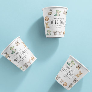 Wild One! Aussie Animal Birthday Party Welcome Paper Cups