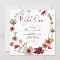 Wild One Autumn Boho Wildflowers Birthday Party