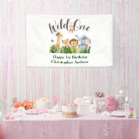 Wild One Baby Animals Jungle Safari 1st Birthday