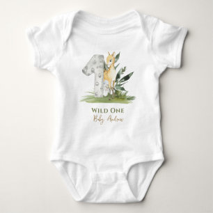 Wild One Baby Deer Forest Themed 1st Birthday Baby Bodysuit