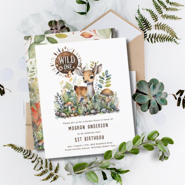 Wild One Baby Deer Woodland Animals 1st Birthday (Creator Uploaded)