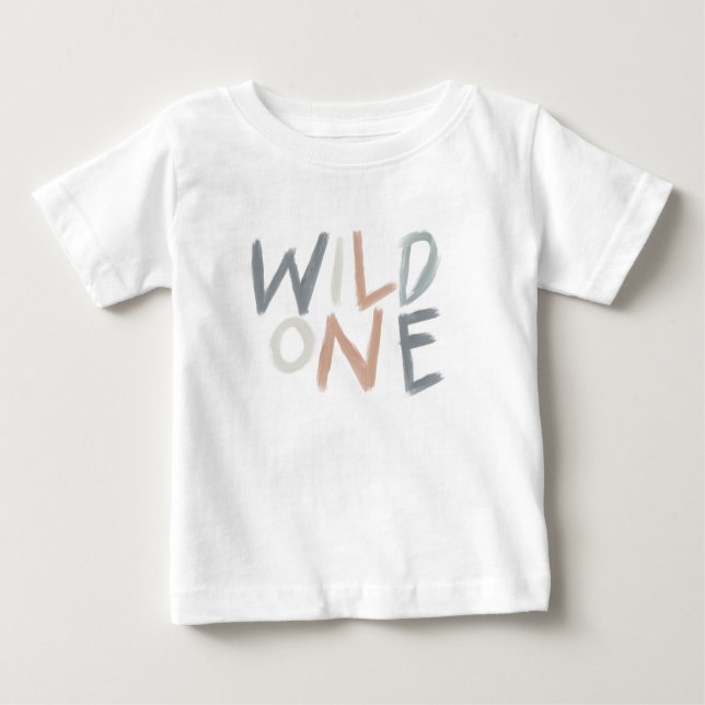 Wild One Baby design in Earthy Tones Baby T-Shirt (Front)