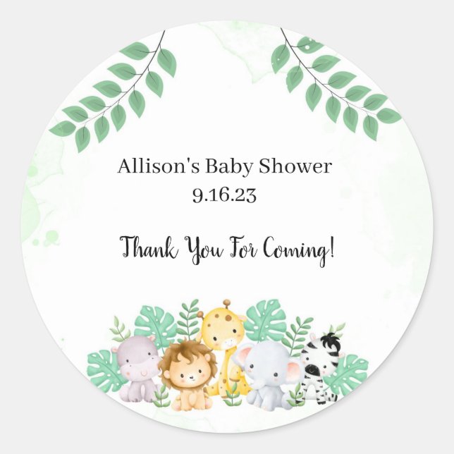 Wild One Baby Shower Classic Round Sticker (Front)