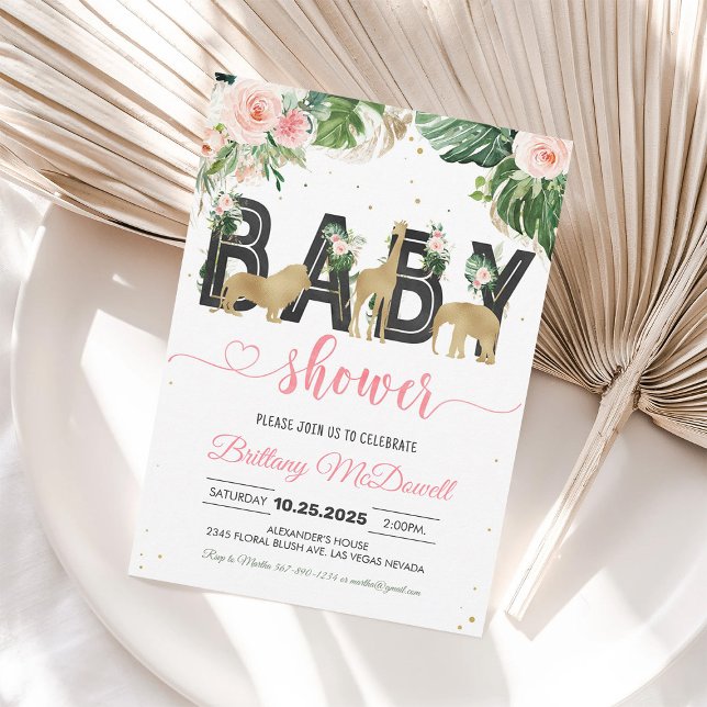 Wild One Baby Shower Safari Girl Invitation (Creator Uploaded)