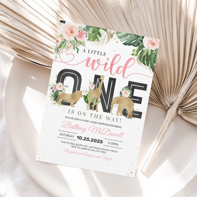 Wild One Baby Shower Safari Girl Invitation (Creator Uploaded)