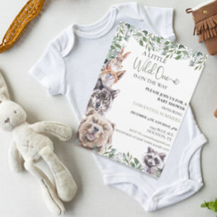 Wild One Baby Shower Woodland Forest Animals  Invitation