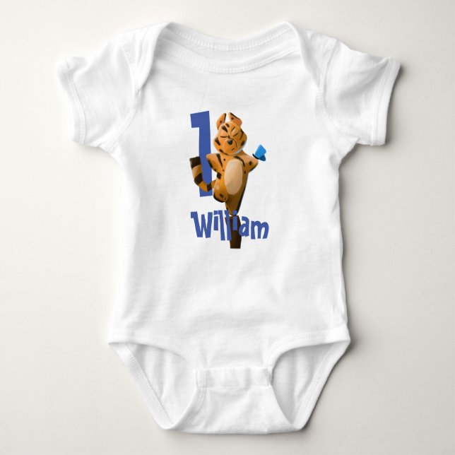 Wild One Baby Tiger 1st Birthday Bodysuit (Front)