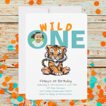Wild ONE Baby's 1st Birthday Cute Tiger Picture In