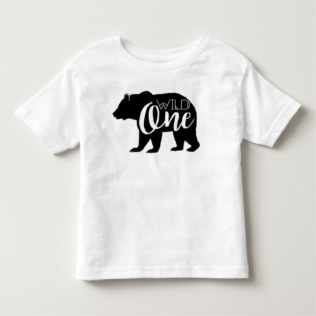 Wild One Bear | First Birthday Party Toddler T-Shirt (Front)