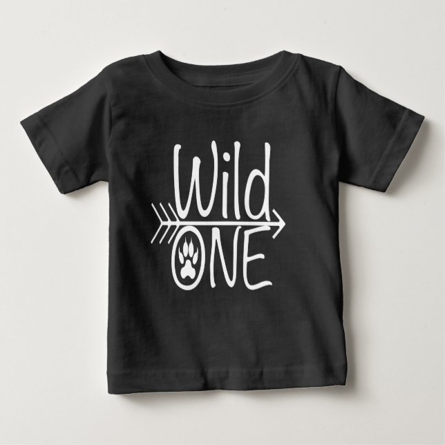 Wild One Birthday Boy Baby T-Shirt (Front)