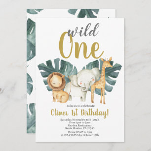 Wild One Birthday Boy Invitation